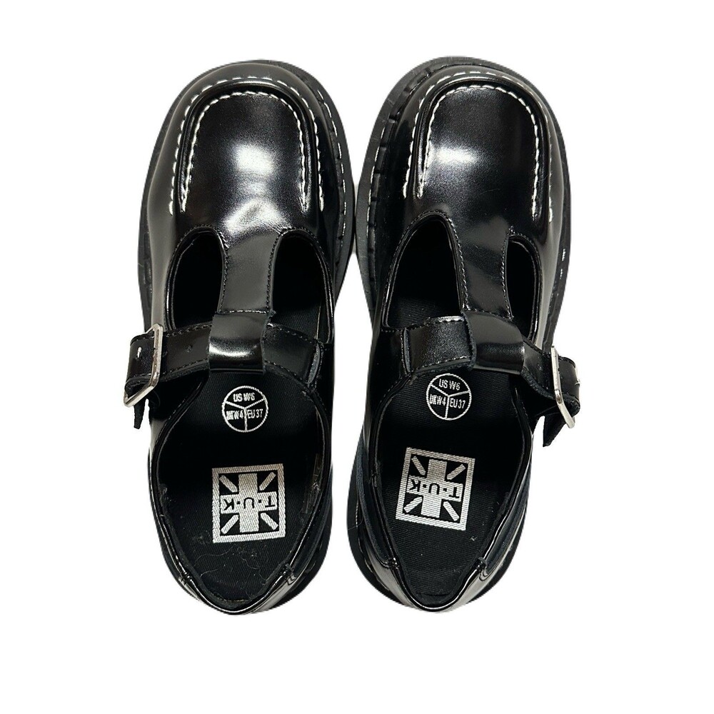 NEW TUK Brand Womens Size 6 EU 37 Black Patent Leather T-Bar Mary Janes Shoes - Picture 6 of 9